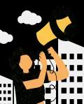 Mulher com megaphone